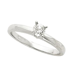 Solitaire Engagement Ring or Band - 10K Rose - Round stone