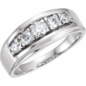10K Rose Five-Stone Band Mounting - 14K Rose