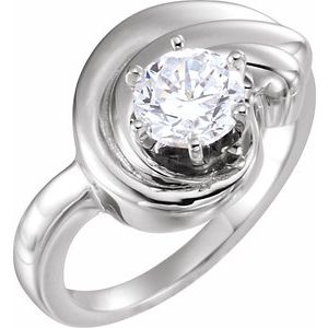 18kt Palladium White Solitaire Engagement Ring Mounting  - 10K Rose - N/a stone