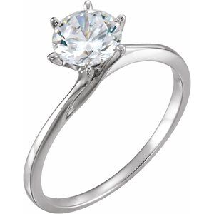 Solitaire Engagement Ring or Band - 10K Rose - Round stone