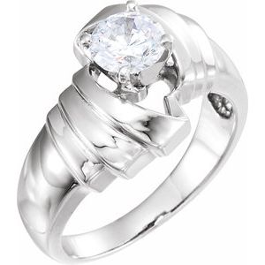 18K White 5.2 mm Round Fashion Mounting - 10K Rose