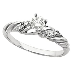 10K Rose Accented Peg Shank - All Shapes stone