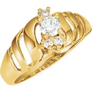 10K Rose Engagement Ring Base - 14K White - ROUND stone