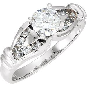Accented Engagement Ring or Band - 10K Rose - Round stone
