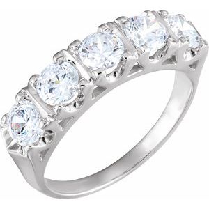 Charles & Colvard Moissanite® Five-Stone Anniversary Band - 10K Rose